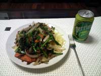 完成したパスタ〜週末の余り物風
