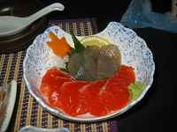 生芋蒟蒻、信州サーモン、海藻麺です。