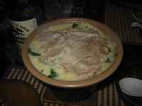 白馬豚柳川風・ほうれん草・榎です。