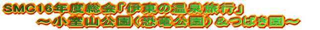 SMC16年度総会「伊東の温泉旅行」 〜小室山公園(恐竜公園)&つばき園〜